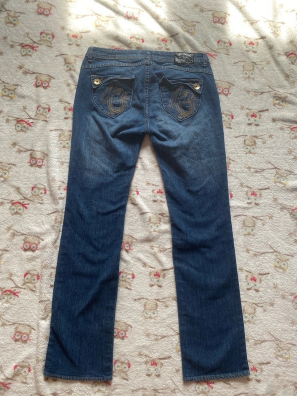 Apple Bottoms Dark Blue Boot Cut Jeans with Embroidered Back Pockets